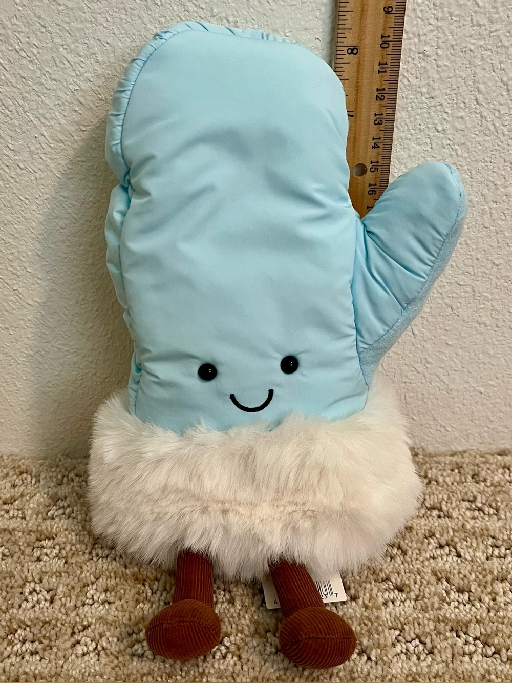 Jellycat Amuseables Mitten / Winter Glove Plush Stuffed Toy Blue & White A4MTNR